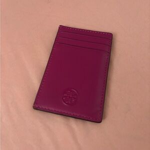Tory Burch Fuchsia Leather Card Holder